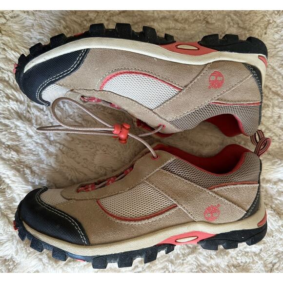 Timberland Girls‎ Sneakers Hiking Shoes Size 2.5 Beige Pink - Picture 6 of 8